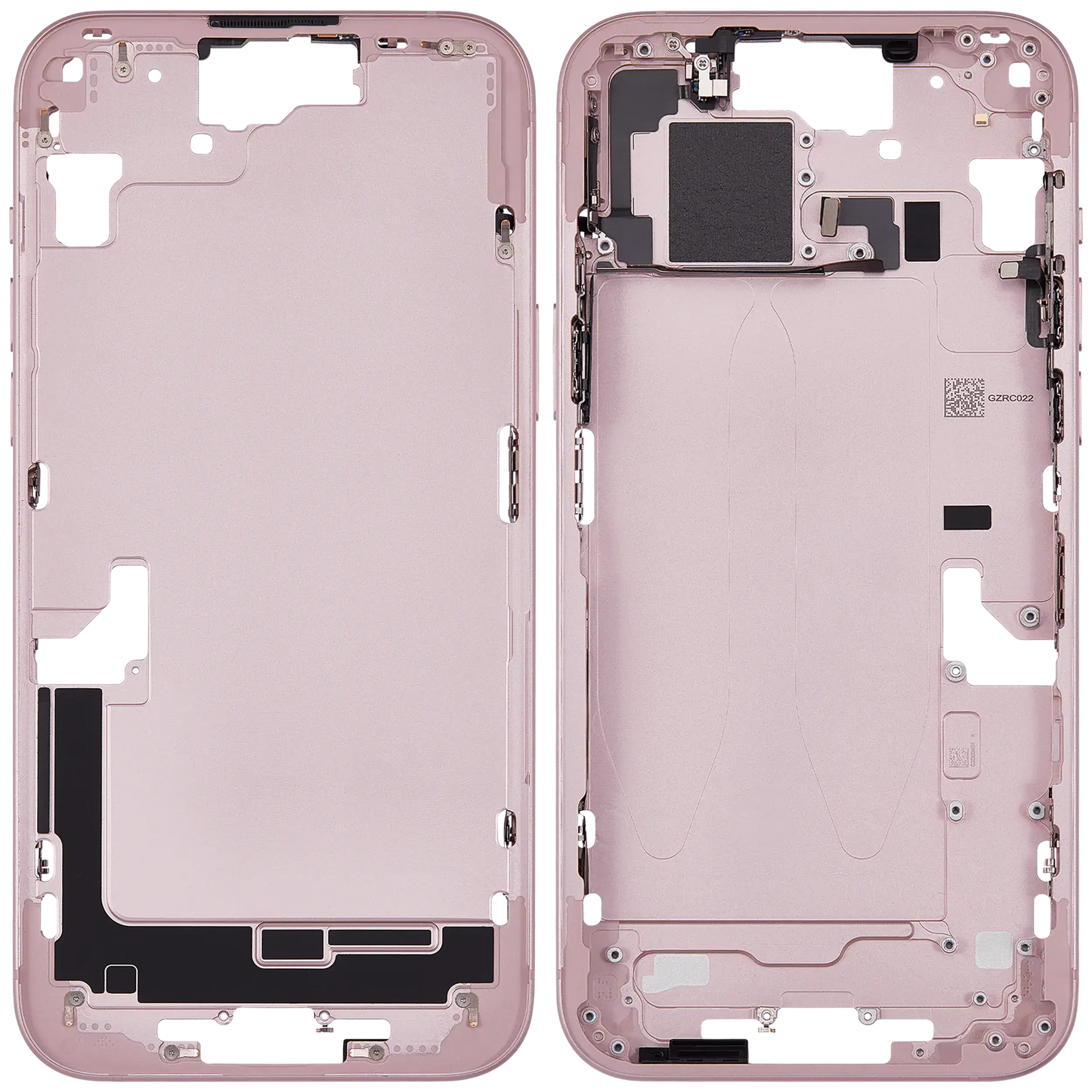 Mid-Frame Housing W/ Small Parts For iPhone 15 Plus (EU / Global Version) (Used OEM Pull: Grade C) (Pink)