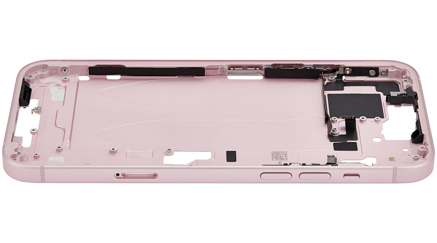 Mid-Frame Housing W/ Small Parts For iPhone 15 Plus (EU / Global Version) (Used OEM Pull: Grade C) (Pink)