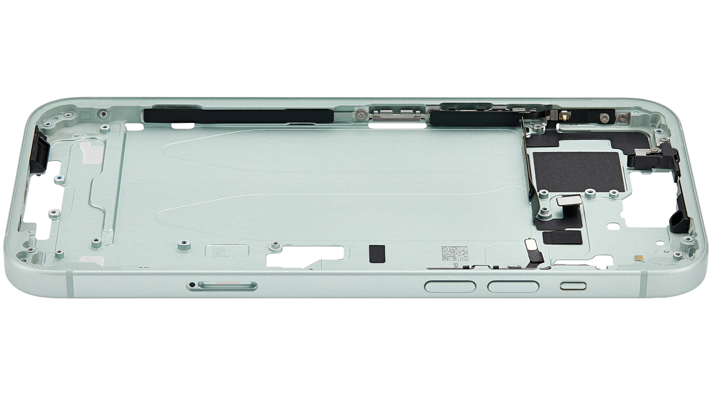 Mid-Frame Housing W/ Small Parts For iPhone 15 Plus (EU / Global Version) (Used OEM Pull: Grade C) (Green)