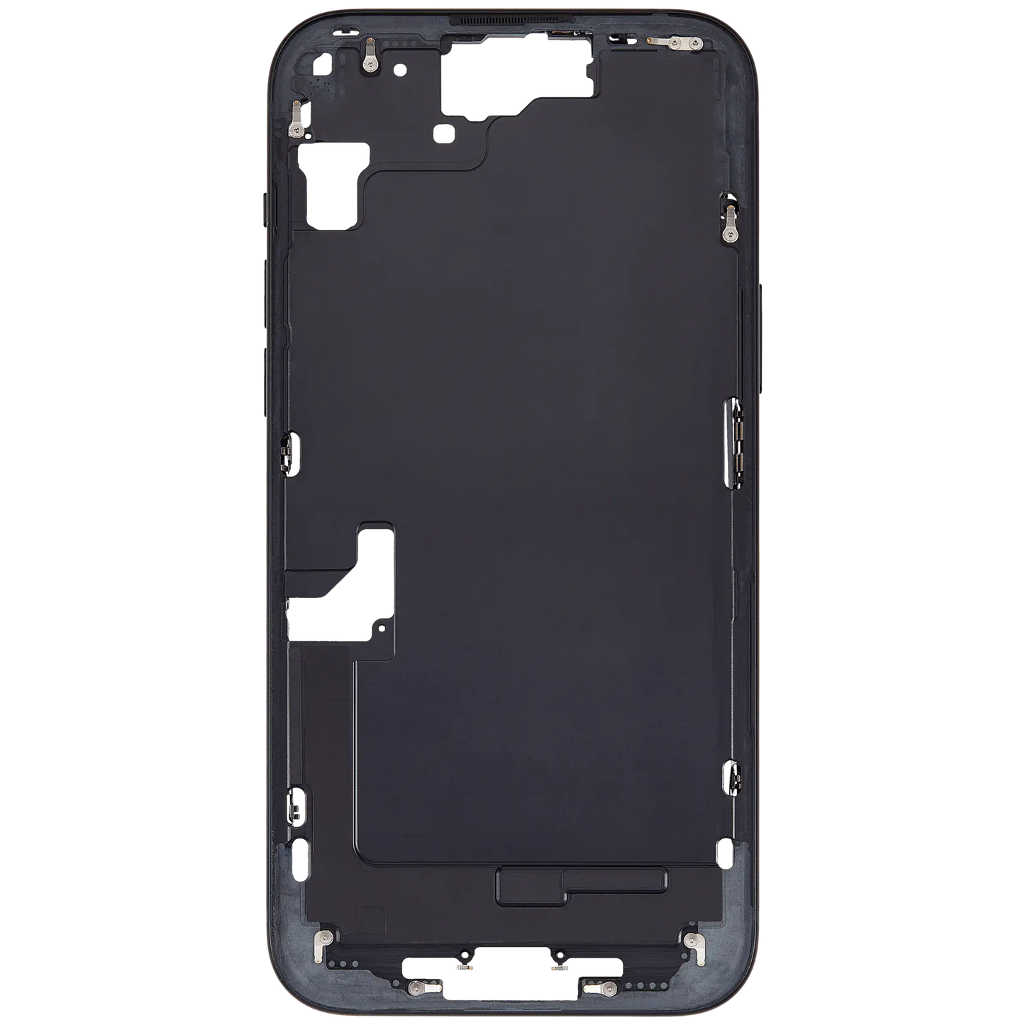 Mid-Frame Housing W/ Small Parts For iPhone 15 Plus (EU / Global Version) (Used OEM Pull: Grade C) (Black)