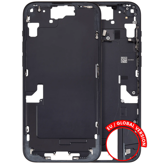 Mid-Frame Housing W/ Small Parts For iPhone 15 Plus (EU / Global Version) (Used OEM Pull: Grade C) (Black)
