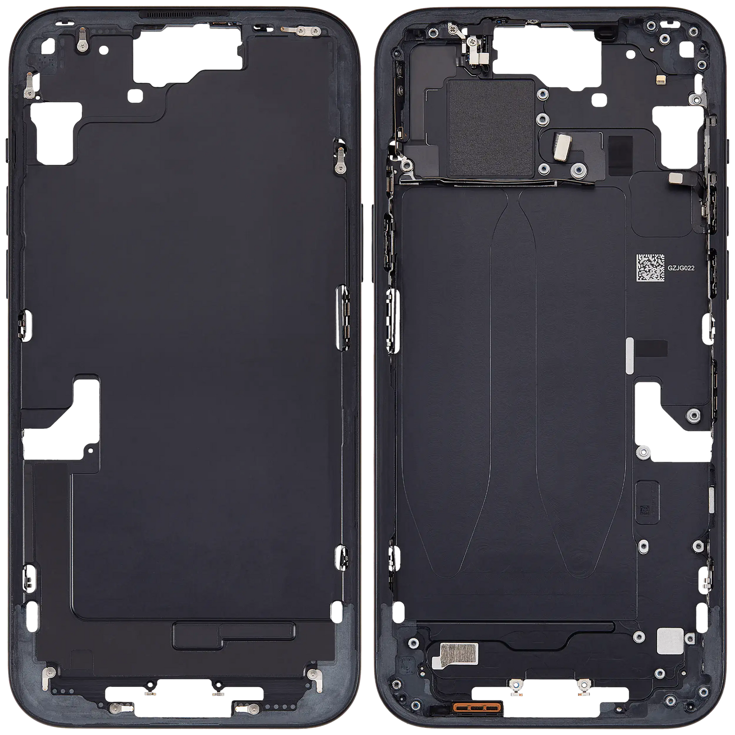 Mid-Frame Housing W/ Small Parts For iPhone 15 Plus (EU / Global Version) (Used OEM Pull: Grade C) (Black)