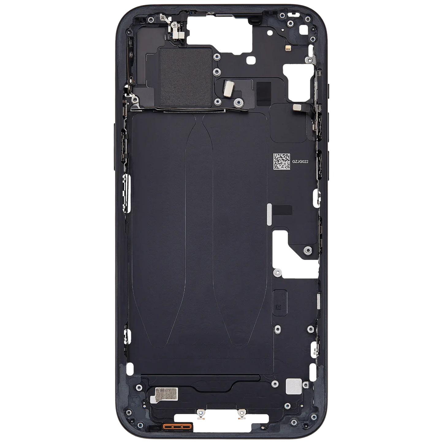 Mid-Frame Housing W/ Small Parts For iPhone 15 Plus (EU / Global Version) (Used OEM Pull: Grade C) (Black)