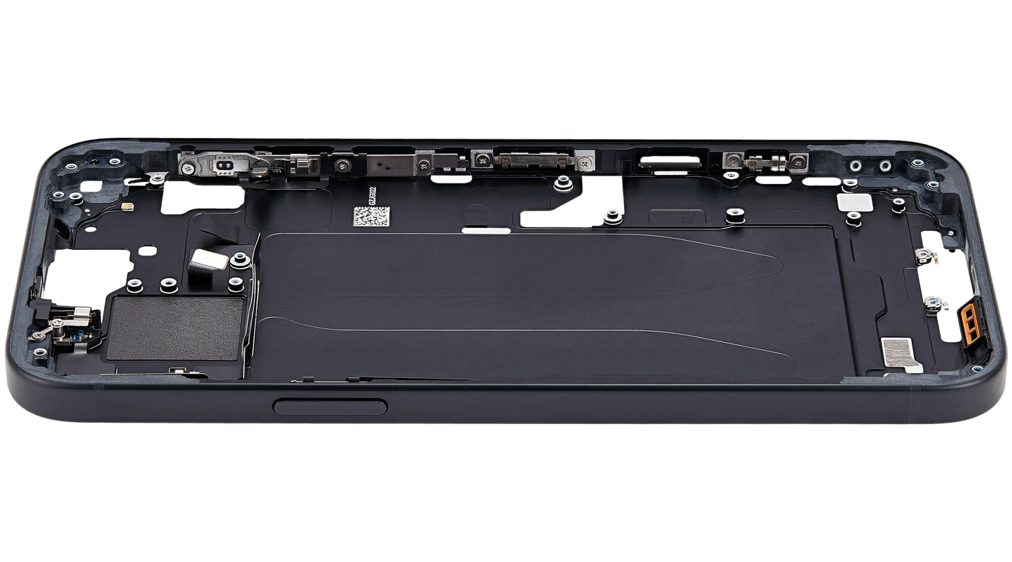 Mid-Frame Housing W/ Small Parts For iPhone 15 Plus (EU / Global Version) (Used OEM Pull: Grade C) (Black)