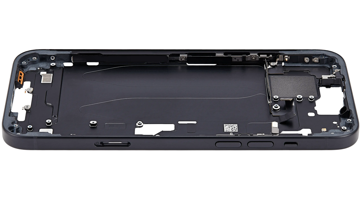 Mid-Frame Housing W/ Small Parts For iPhone 15 Plus (EU / Global Version) (Used OEM Pull: Grade C) (Black)