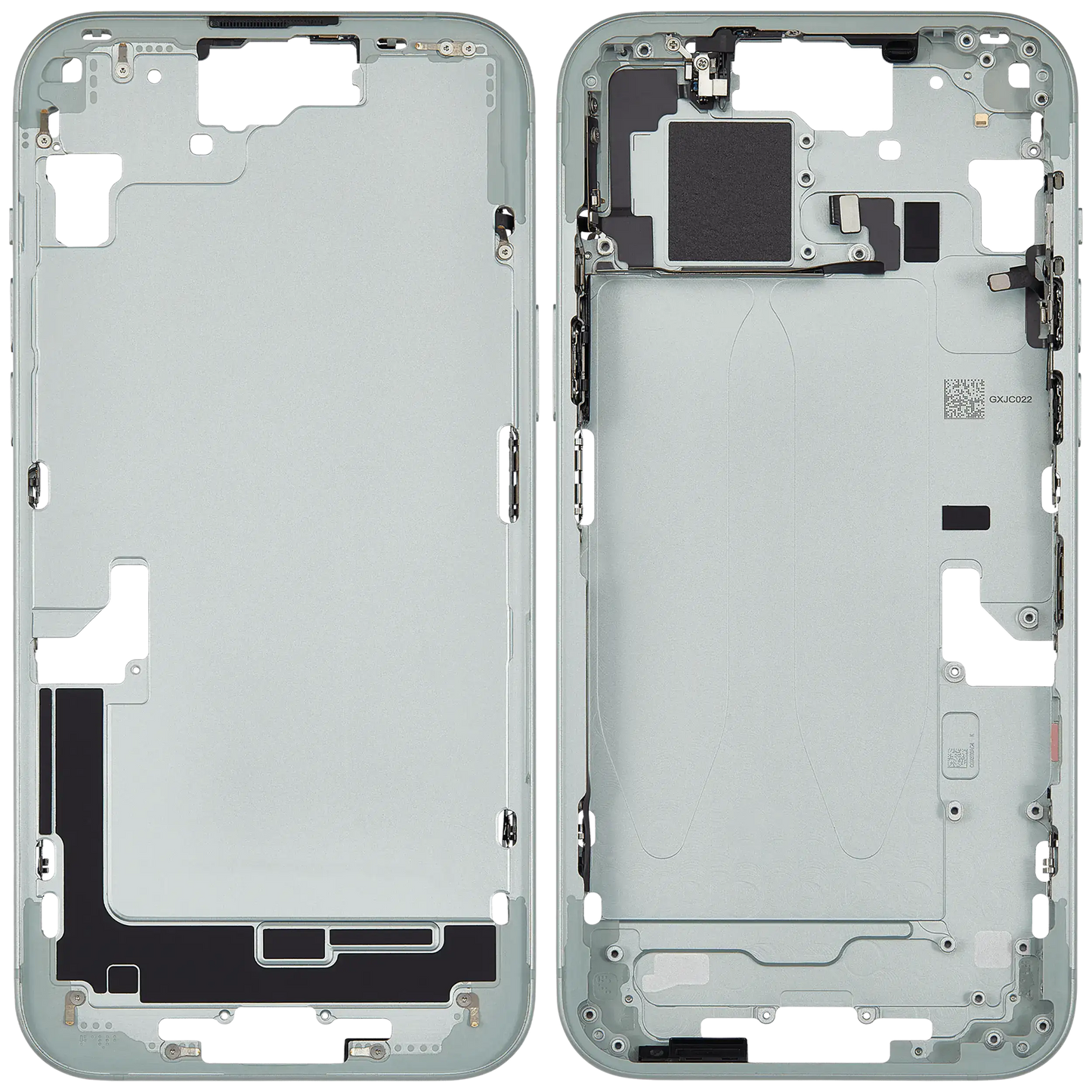 Mid-Frame Housing W/ Small Parts For iPhone 15 Plus (EU / Global Version) (Used OEM Pull: Grade B) (Green)