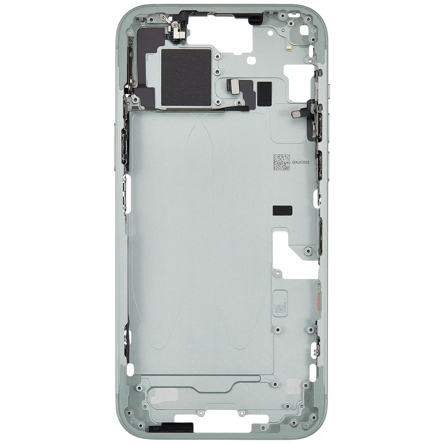Mid-Frame Housing W/ Small Parts For iPhone 15 Plus (EU / Global Version) (Used OEM Pull: Grade B) (Green)