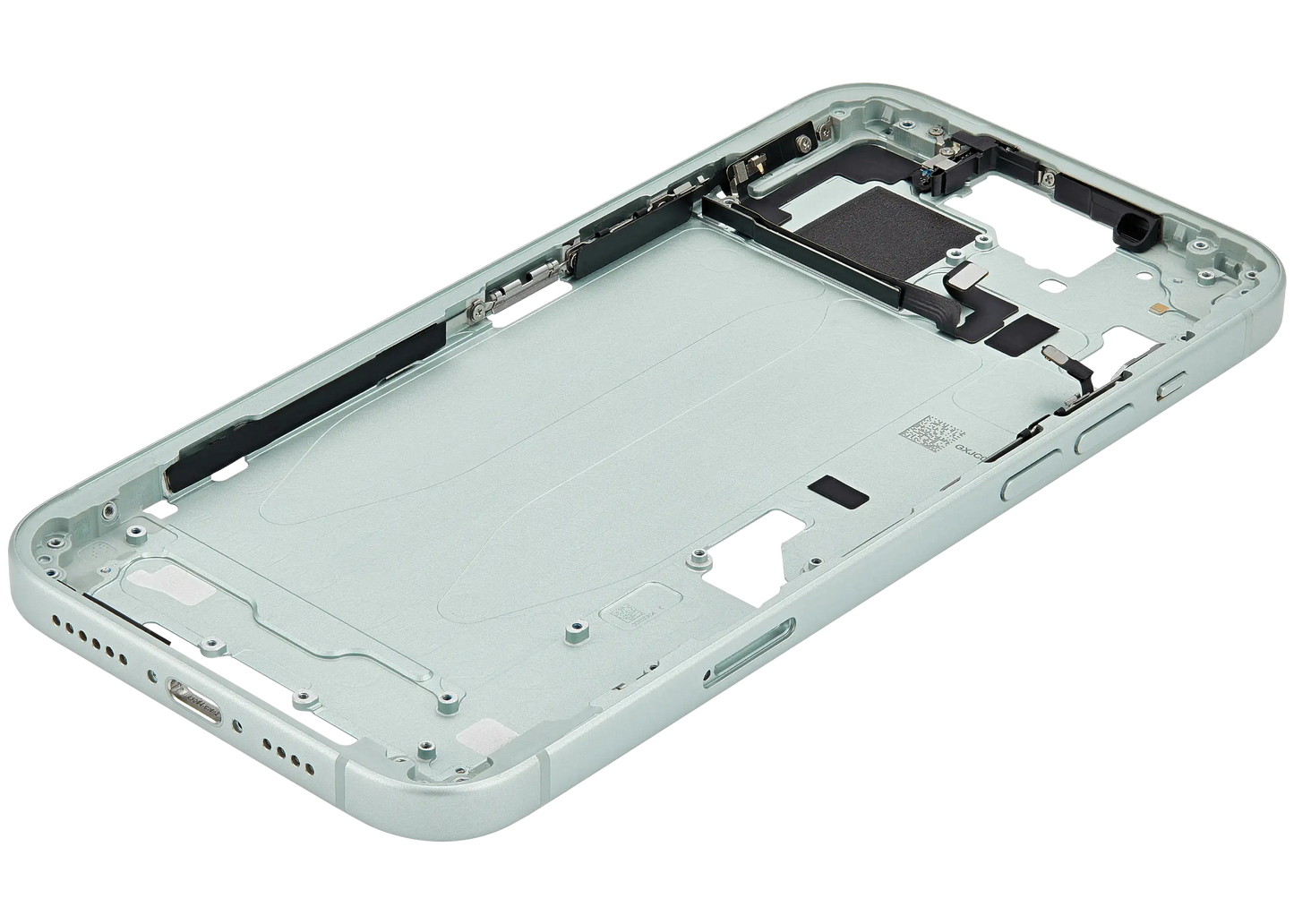 Mid-Frame Housing W/ Small Parts For iPhone 15 Plus (EU / Global Version) (Used OEM Pull: Grade B) (Green)