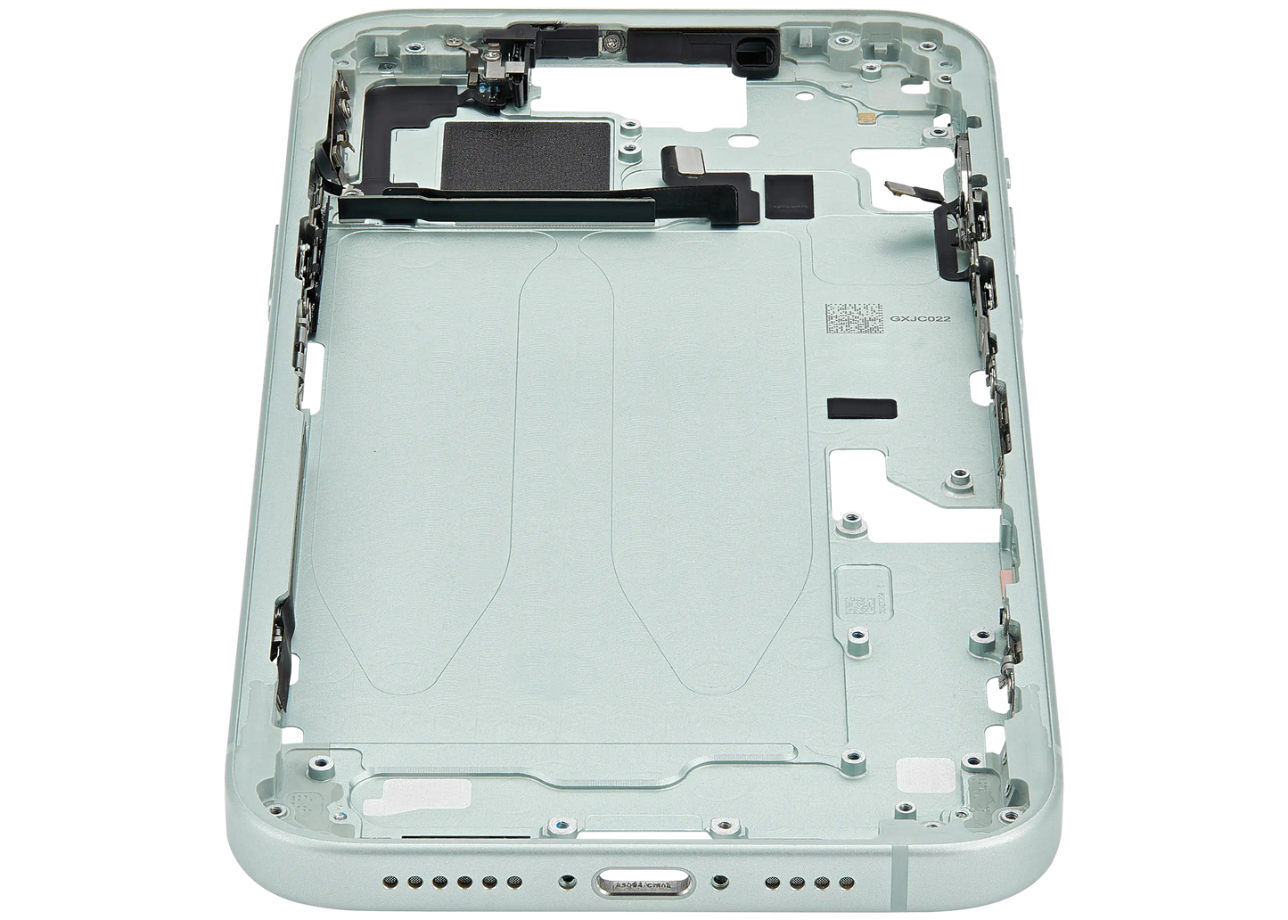 Mid-Frame Housing W/ Small Parts For iPhone 15 Plus (EU / Global Version) (Used OEM Pull: Grade B) (Green)