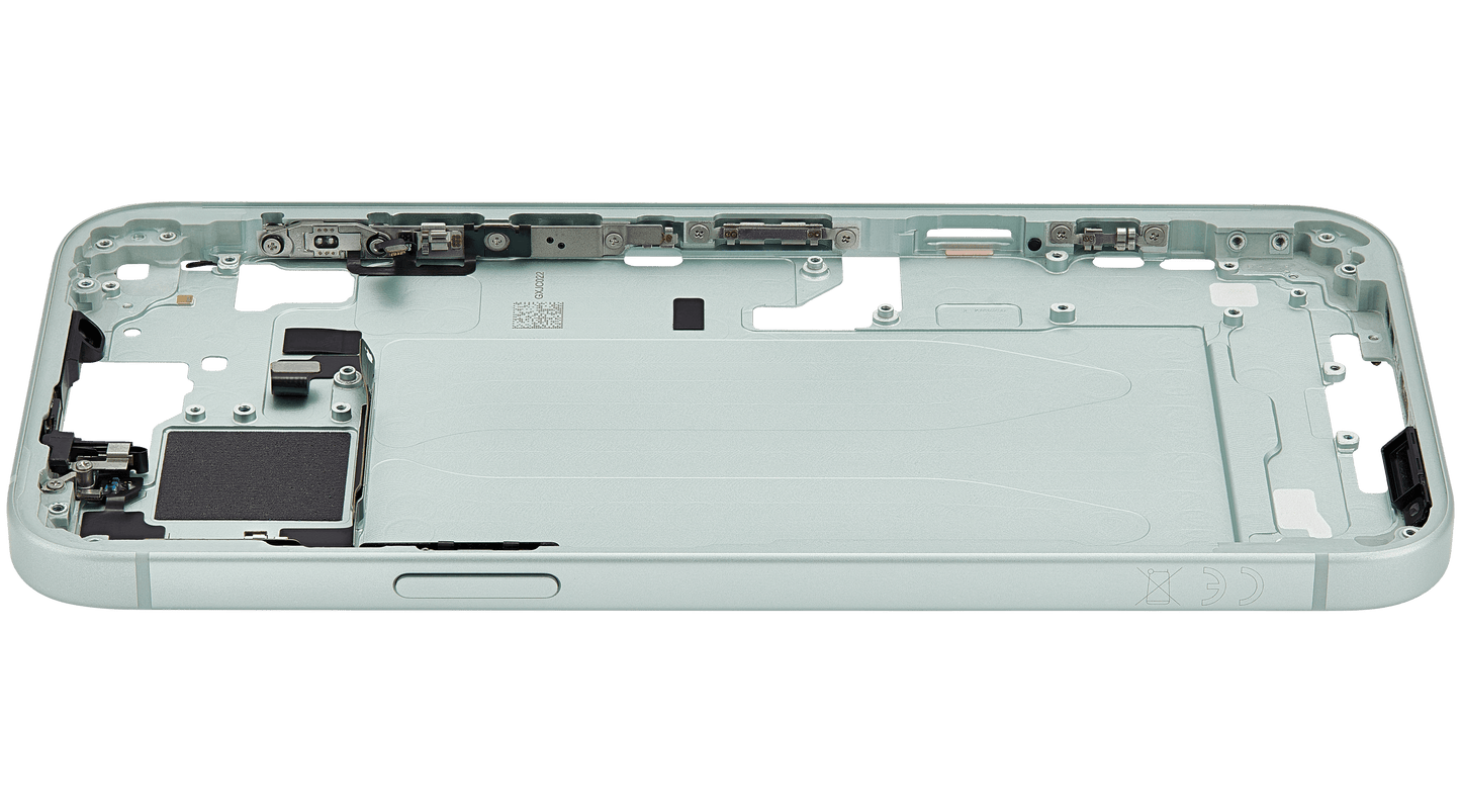 Mid-Frame Housing W/ Small Parts For iPhone 15 Plus (EU / Global Version) (Used OEM Pull: Grade B) (Green)