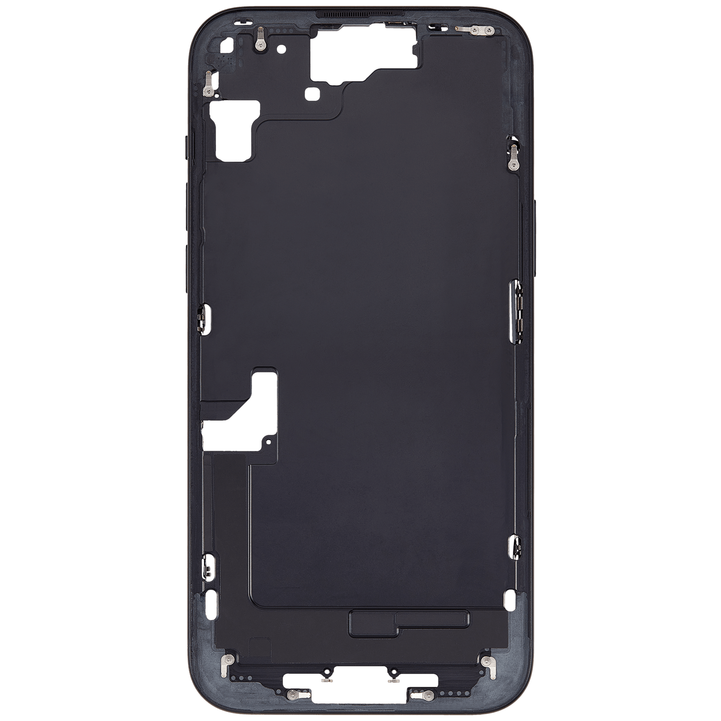 Mid-Frame Housing W/ Small Parts For iPhone 15 Plus (EU / Global Version) (Used OEM Pull: Grade B) (Black)