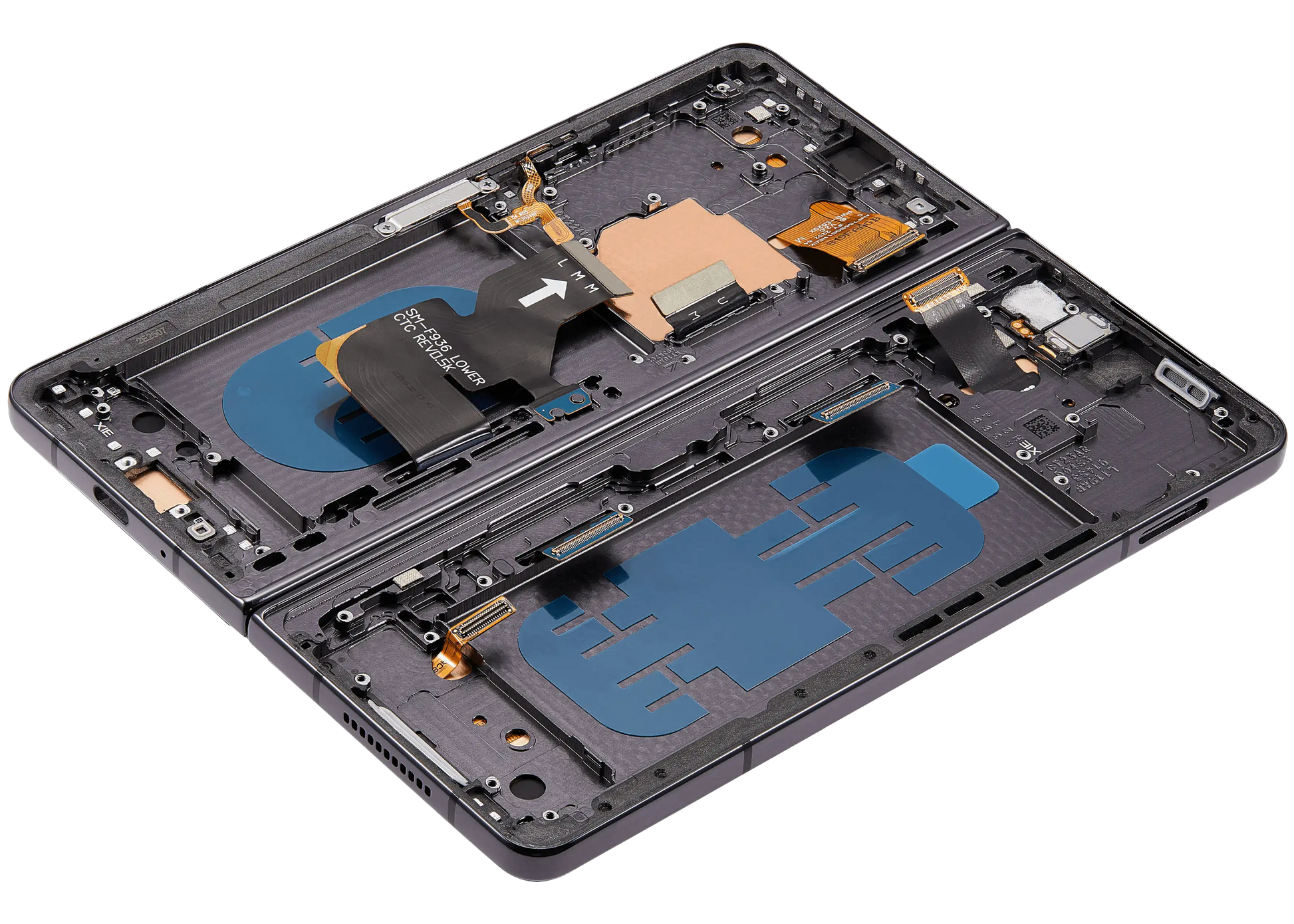 Inner OLED Assembly With Frame For Samsung Galaxy Z Fold 4 5G (US & International) (Used OEM Pull: Grade B/C) (Phantom Black) clear view