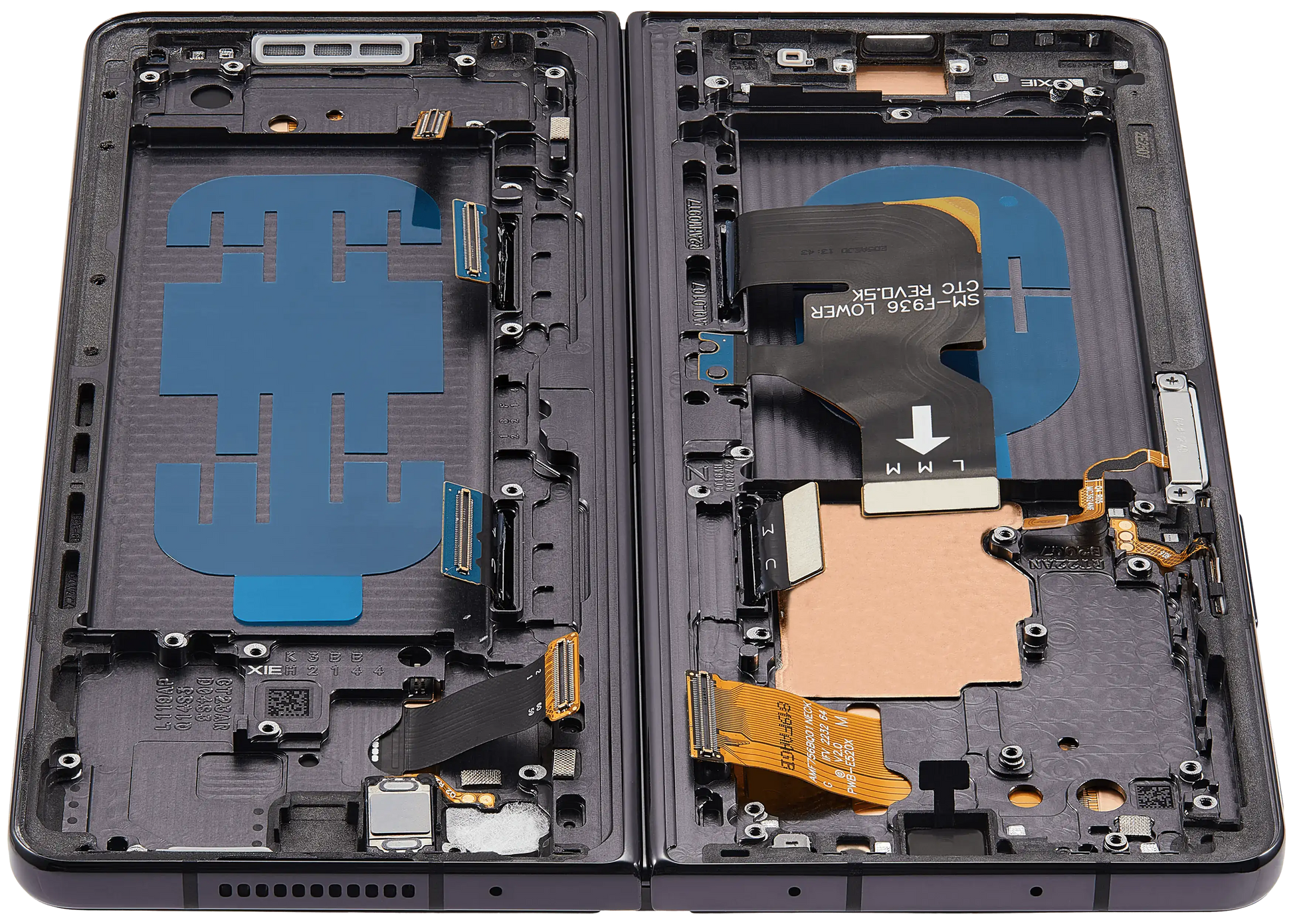 Inner OLED Assembly With Frame For Samsung Galaxy Z Fold 4 5G (US & International) (Used OEM Pull: Grade B/C) (Phantom Black) clear view