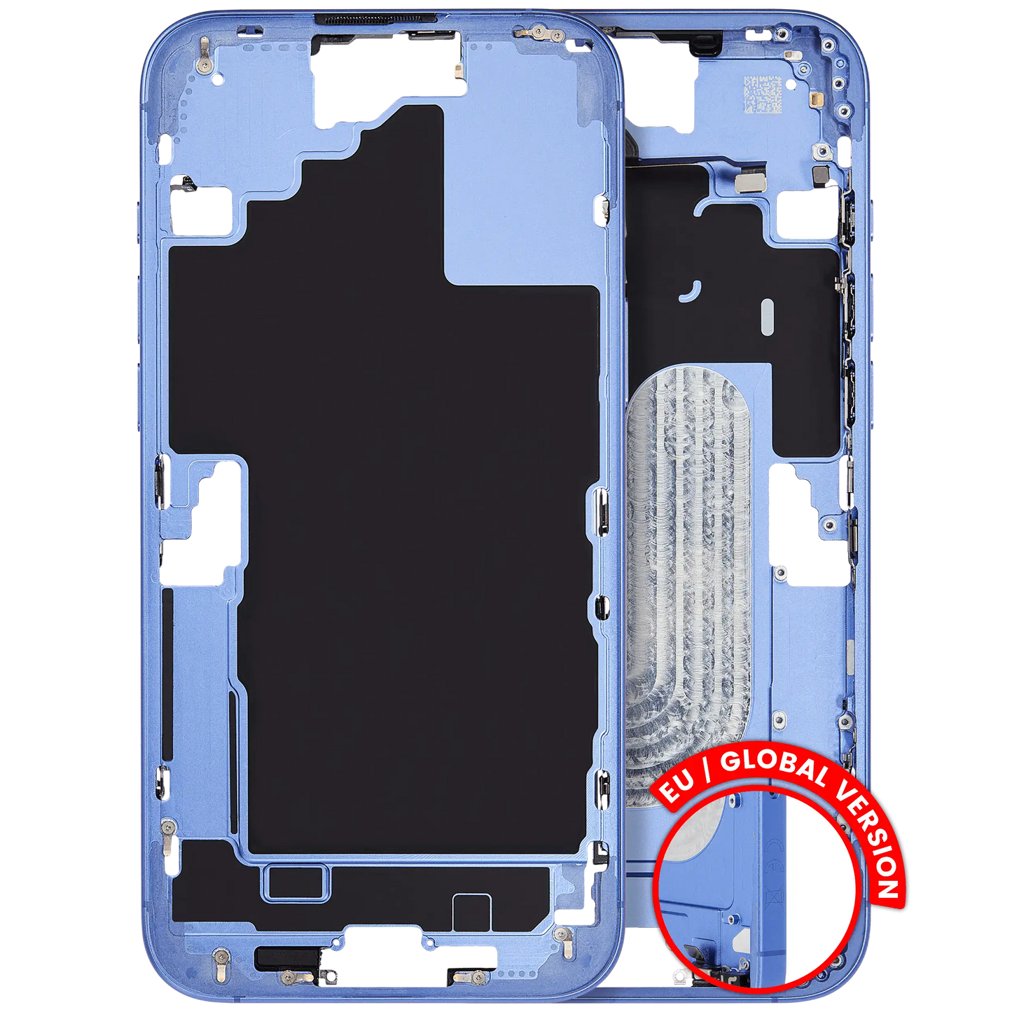 Mid-Frame Housing W/ Small Parts For iPhone 16 Plus (EU / Global Version) (Used OEM Pull: Grade A) (Ultramarine)