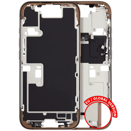 Mid-Frame Housing W/ Small Parts For iPhone 16 Pro (EU / Global Version) (Used OEM Pull: Grade A) (Desert Titanium) — product photo 1