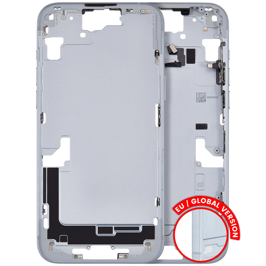 Mid-Frame Housing W/ Small Parts For iPhone 15 Plus (EU / Global Version) (Used OEM Pull: Grade C) (Blue)