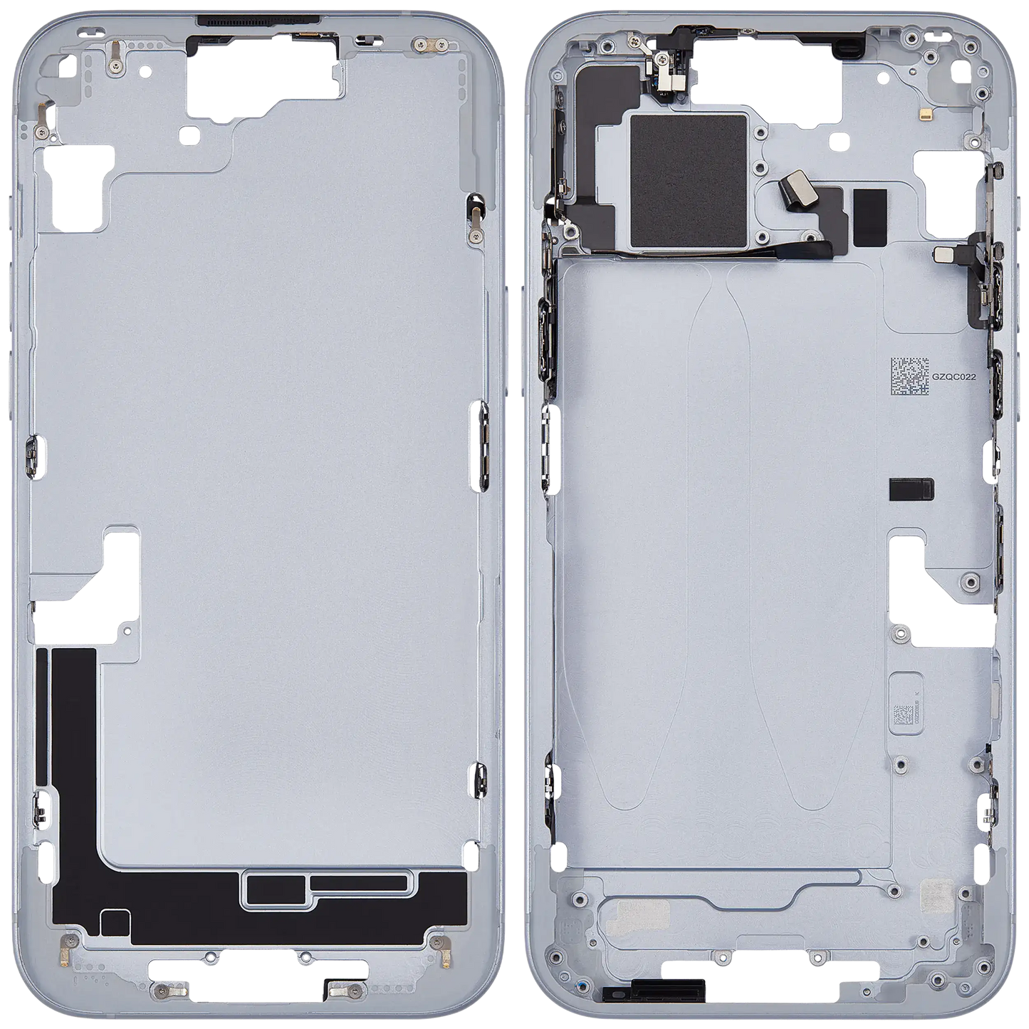 Mid-Frame Housing W/ Small Parts For iPhone 15 Plus (EU / Global Version) (Used OEM Pull: Grade C) (Blue)