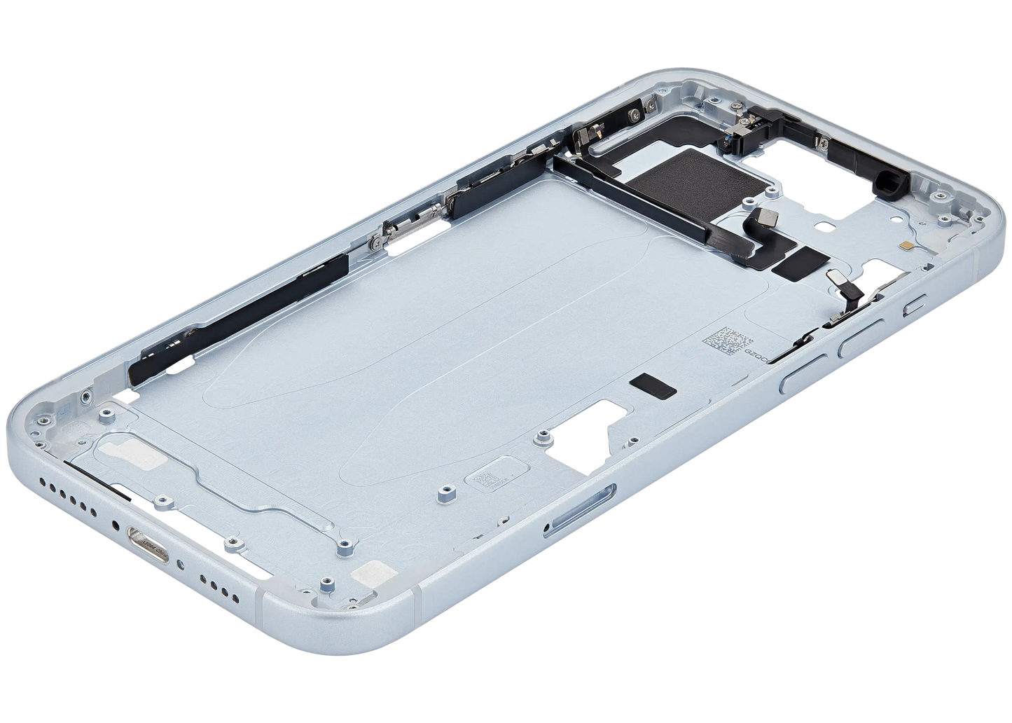 Mid-Frame Housing W/ Small Parts For iPhone 15 Plus (EU / Global Version) (Used OEM Pull: Grade C) (Blue)