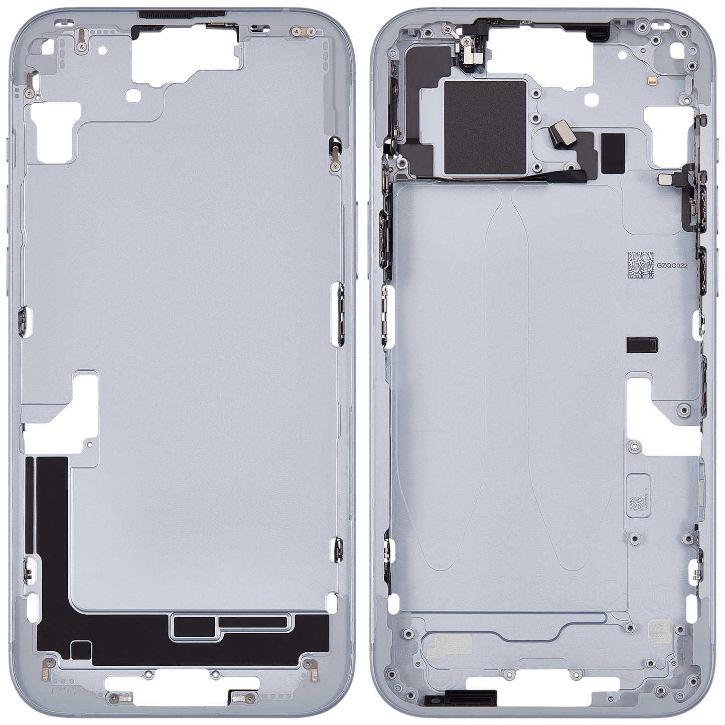 Mid-Frame Housing W/ Small Parts For iPhone 15 Plus (EU / Global Version) (Used OEM Pull: Grade B) (Blue)