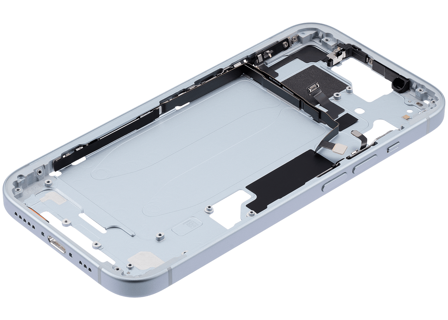 Mid-Frame Housing W/ Small Parts For iPhone 15 (US Version) (Used OEM Pull: Grade B) (Blue)