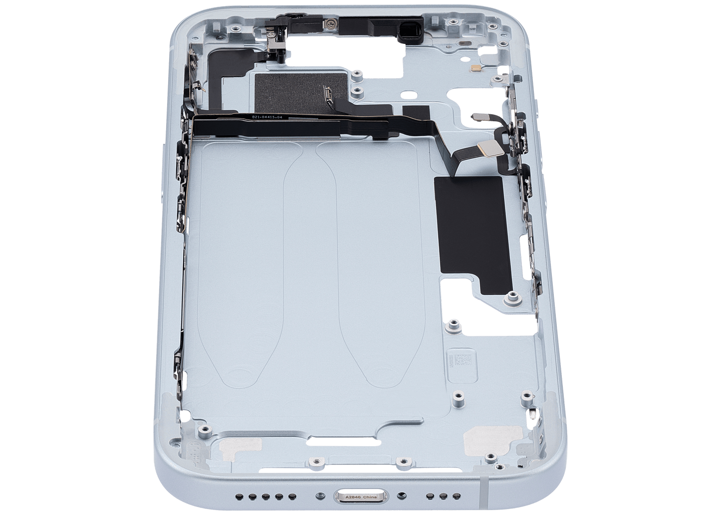 Mid-Frame Housing W/ Small Parts For iPhone 15 (US Version) (Used OEM Pull: Grade B) (Blue)