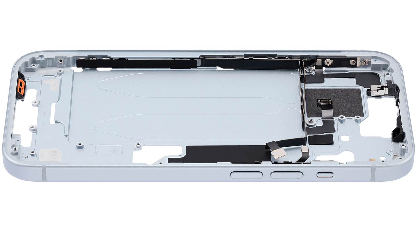 Mid-Frame Housing W/ Small Parts For iPhone 15 (US Version) (Used OEM Pull: Grade B) (Blue)