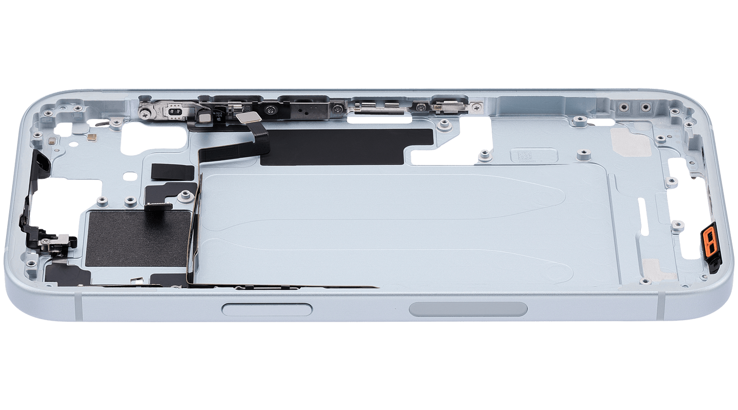 Mid-Frame Housing W/ Small Parts For iPhone 15 (US Version) (Used OEM Pull: Grade B) (Blue)