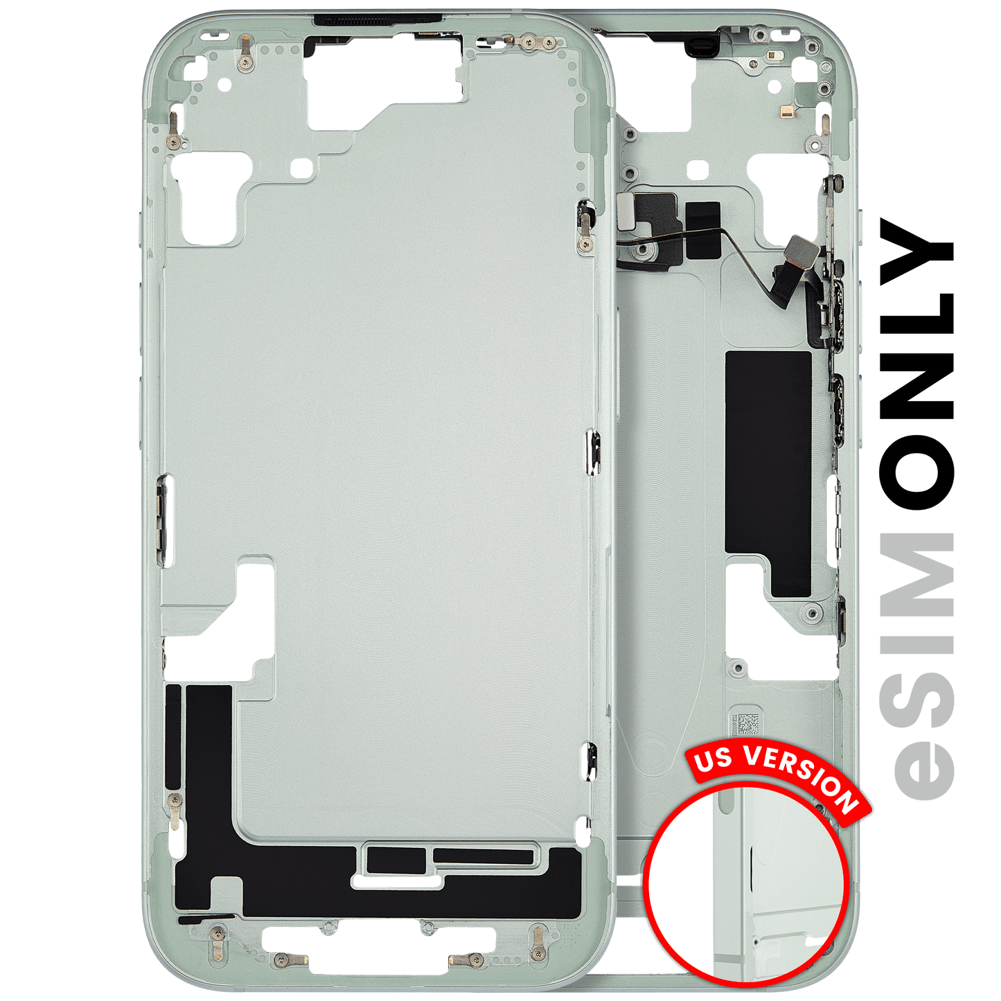 Mid-Frame Housing W/ Small Parts For iPhone 15 (US Version) (Used OEM Pull: Grade B) (Green)