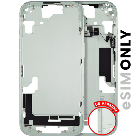 Mid-Frame Housing W/ Small Parts For iPhone 15 (US Version) (Used OEM Pull: Grade B) (Green)