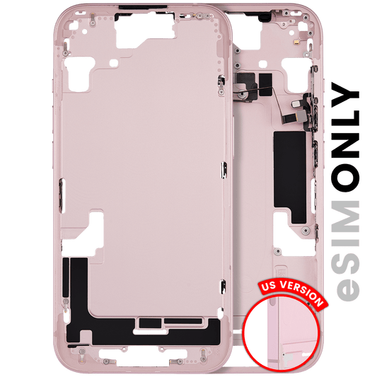 Mid-Frame Housing W/ Small Parts For iPhone 15 (US Version) (Used OEM Pull: Grade B) (Pink)