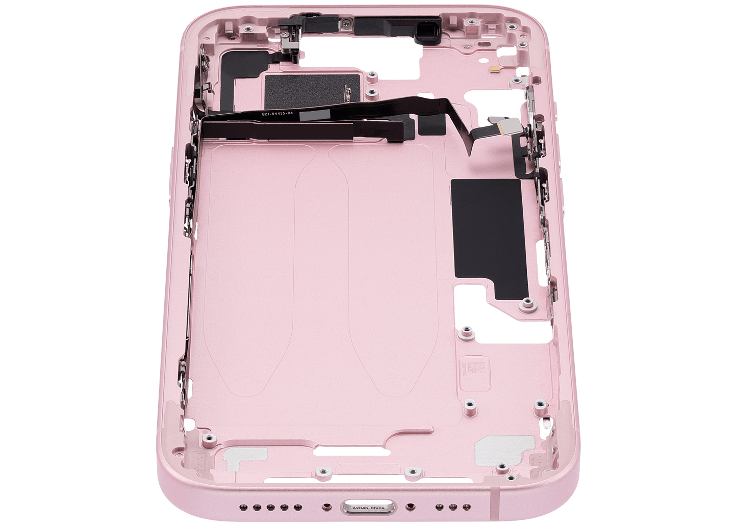 Mid-Frame Housing W/ Small Parts For iPhone 15 (US Version) (Used OEM Pull: Grade B) (Pink)