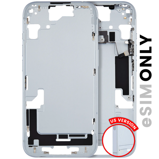 Mid-Frame Housing W/ Small Parts For iPhone 15 (US Version) (Used OEM Pull: Grade A) (Blue)
