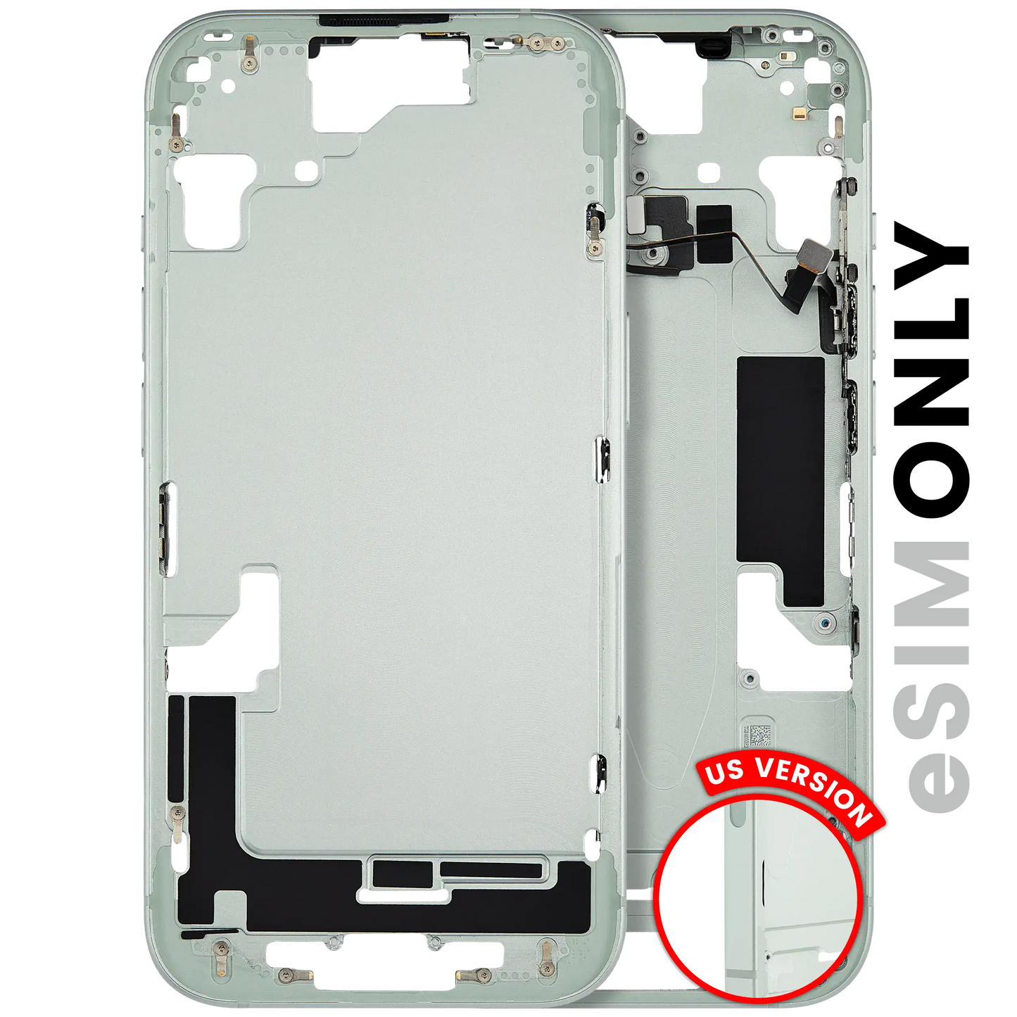 Mid-Frame Housing W/ Small Parts For iPhone 15 (US Version) (Used OEM Pull: Grade A) (Green)