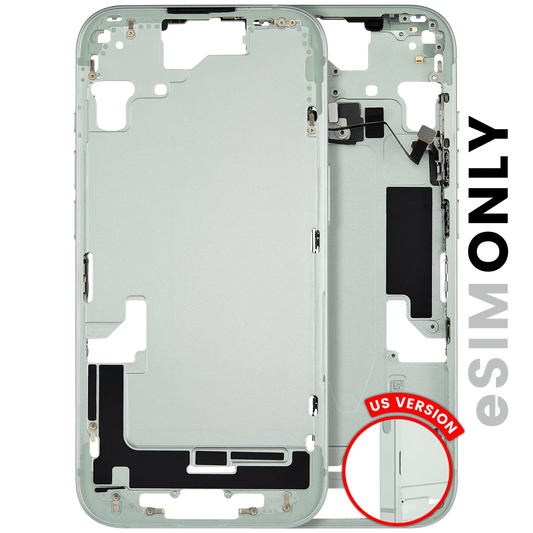Mid-Frame Housing W/ Small Parts For iPhone 15 (US Version) (Used OEM Pull: Grade A) (Green)
