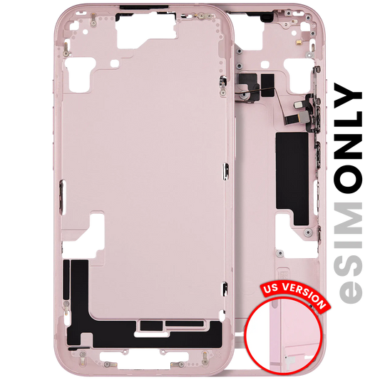Mid-Frame Housing W/ Small Parts For iPhone 15 (US Version) (Used OEM Pull: Grade A) (Pink)