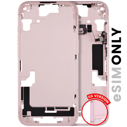 Mid-Frame Housing W/ Small Parts For iPhone 15 (US Version) (Used OEM Pull: Grade C) (Pink)
