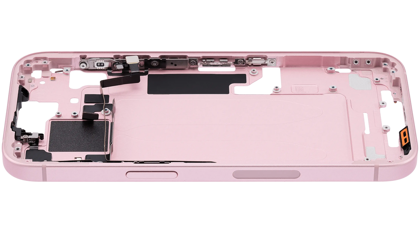 Mid-Frame Housing W/ Small Parts For iPhone 15 (US Version) (Used OEM Pull: Grade C) (Pink)