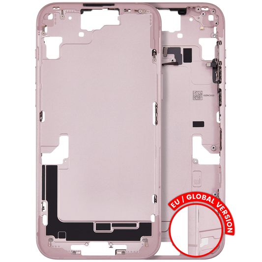 Mid-Frame Housing W/ Small Parts For iPhone 15 Plus (EU / Global Version) (Used OEM Pull: Grade A) (Pink)