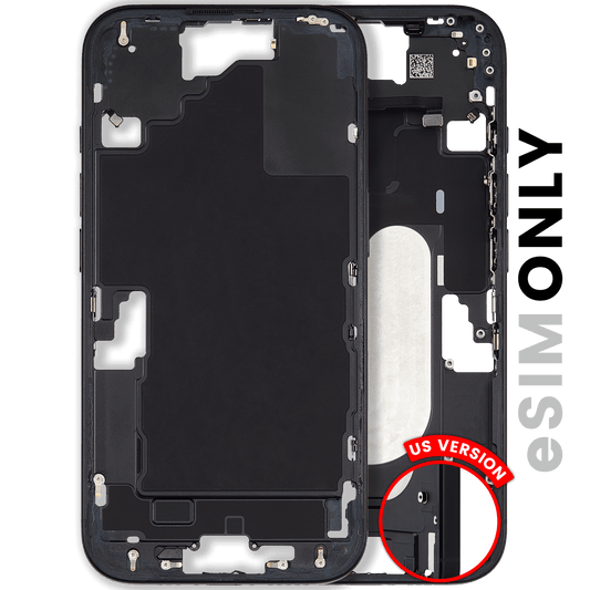 Mid-Frame Housing W/ Small Parts For iPhone 16 (US Version) (Used OEM Pull: Grade A) (Black)