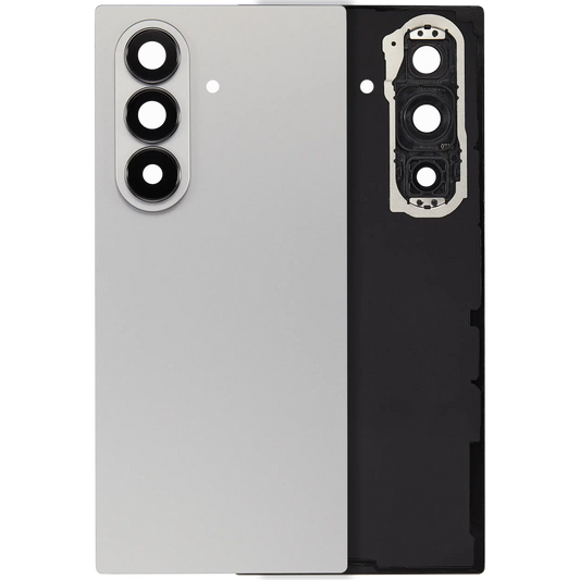 Back Cover Glass With Camera Lens For Samsung Galaxy Z Fold 7 5G (F966) (No Logo) (Aftermarket Plus) (Silver Shadow)