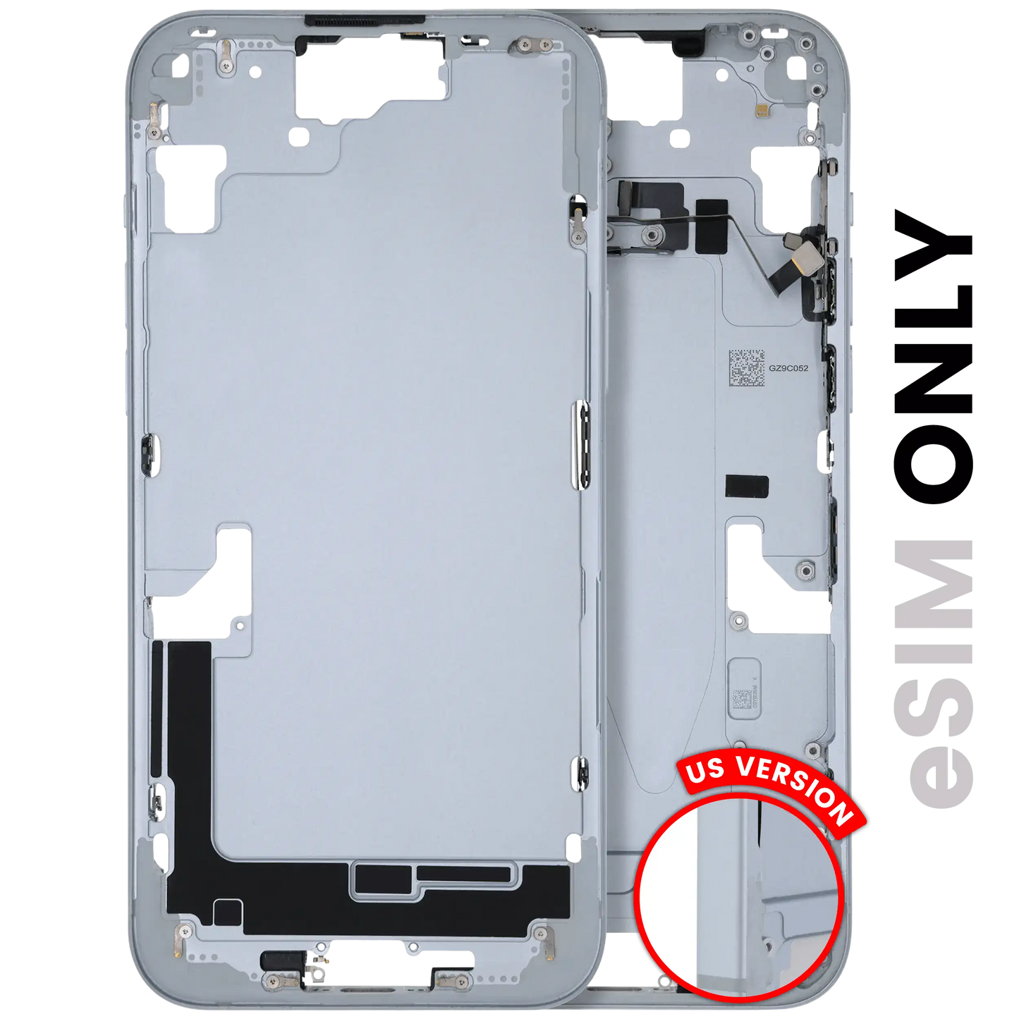 Mid-Frame Housing W/ Small Parts For iPhone 15 Plus (US Version) (Used OEM Pull: Grade B) (Blue)
