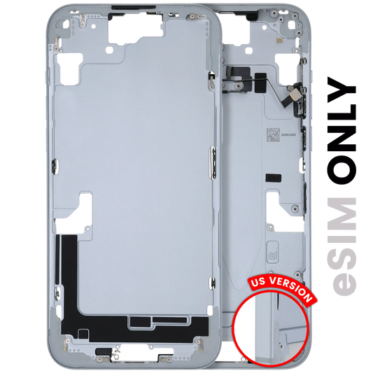 Mid-Frame Housing W/ Small Parts For iPhone 15 Plus (US Version) (Used OEM Pull: Grade B) (Blue)