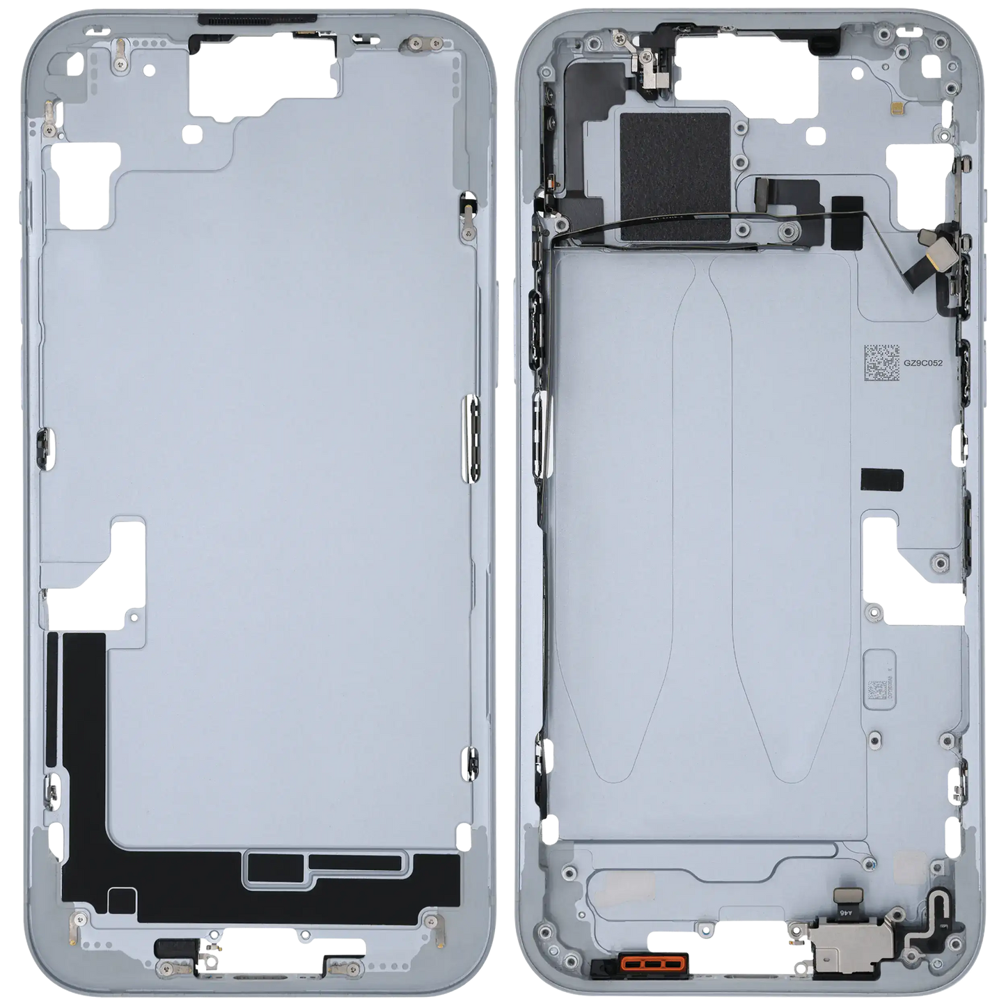 Mid-Frame Housing W/ Small Parts For iPhone 15 Plus (US Version) (Used OEM Pull: Grade B) (Blue)