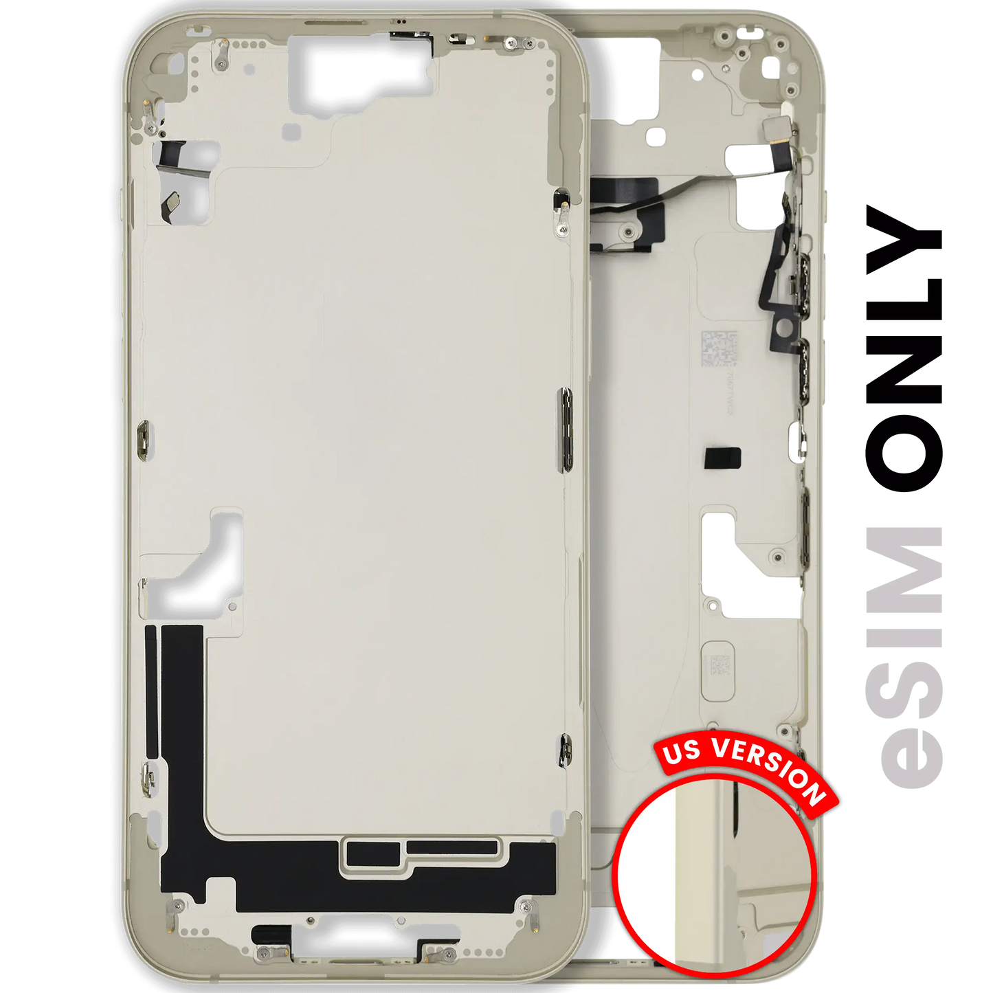 Mid-Frame Housing W/ Small Parts For iPhone 15 Plus (US Version) (Used OEM Pull: Grade B) (Yellow)