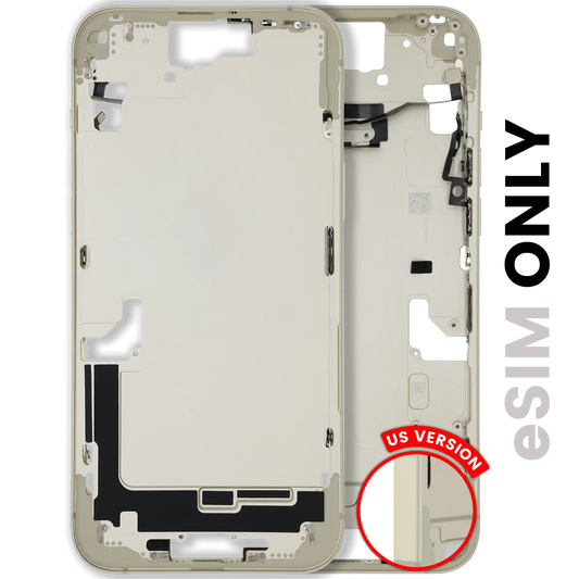 Mid-Frame Housing W/ Small Parts For iPhone 15 Plus (US Version) (Used OEM Pull: Grade B) (Yellow)