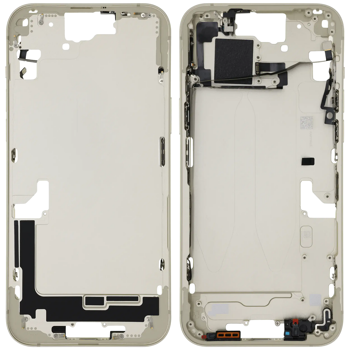 Mid-Frame Housing W/ Small Parts For iPhone 15 Plus (US Version) (Used OEM Pull: Grade B) (Yellow)