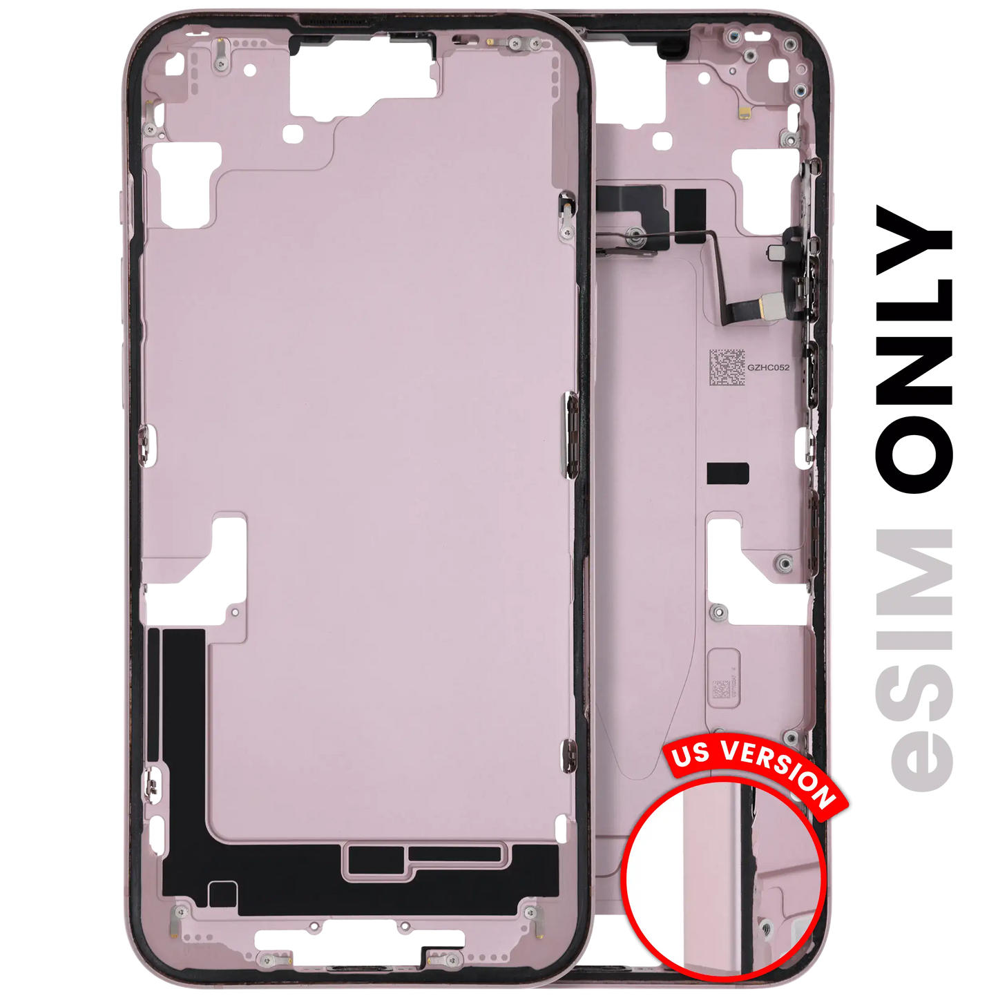 Mid-Frame Housing W/ Small Parts For iPhone 15 Plus (US Version) (Used OEM Pull: Grade B) (Pink)