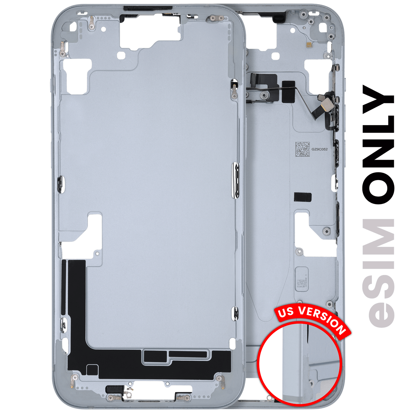 Mid-Frame Housing W/ Small Parts For iPhone 15 Plus (US Version) (Used OEM Pull: Grade A) (Blue)