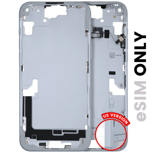 Mid-Frame Housing W/ Small Parts For iPhone 15 Plus (US Version) (Used OEM Pull: Grade A) (Blue)