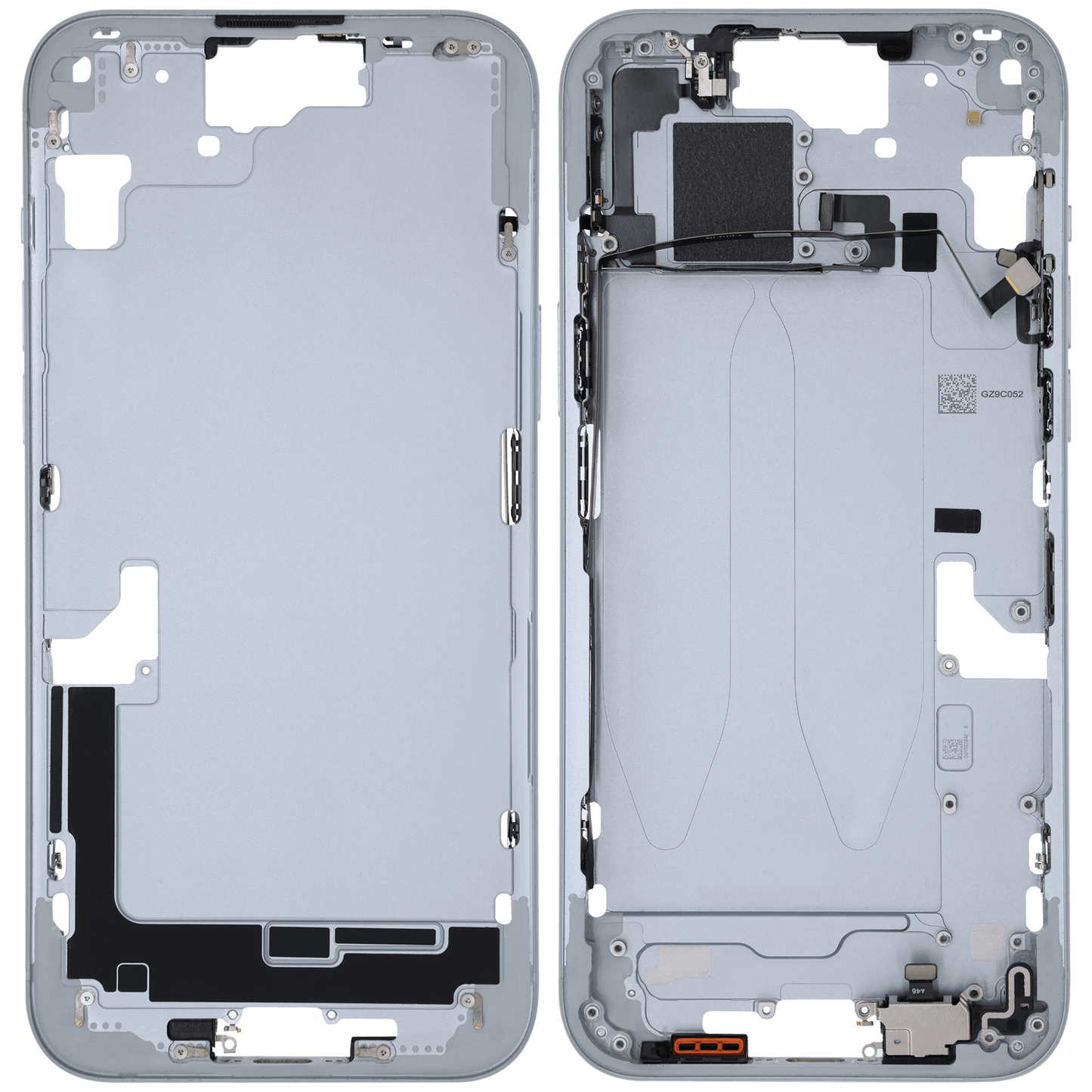 Mid-Frame Housing W/ Small Parts For iPhone 15 Plus (US Version) (Used OEM Pull: Grade A) (Blue)
